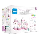 MAM Easy Start Anti-Colic Babyflaschen Set, mitwachsende Baby Erstausstattung mit Schnuller, Flaschen & Griffen, Baby Geschenk Set, ab Geburt, Tiger