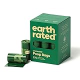 Earth Rated Hundekotbeutel, garantiert auslaufsichere und extra dicke Abfallsäcke als Nachfüllrollen für Hunde, unparfümiert, 270 Stück
