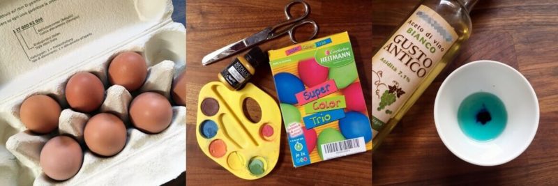 Eier färben Lebensmittelfarbe Kinder basteln Bastelidee Ostern Eier faerben Kleinkind einfach Elternblog Südtirol