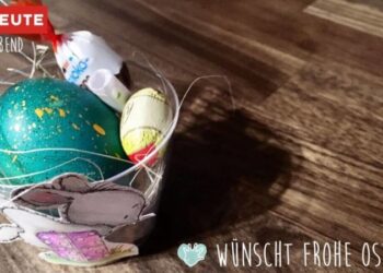 basteln osternest kinder osterbasteln Frühling Bastelidee Kleinkind Kindergartenkind