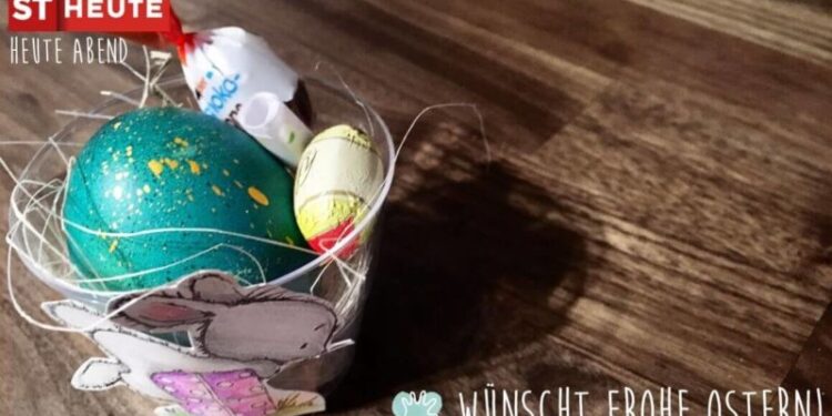 basteln osternest kinder osterbasteln Frühling Bastelidee Kleinkind Kindergartenkind