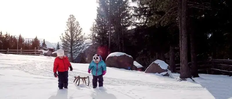 Rodelspaß im Eisacktal Villanderer Alm im Winter