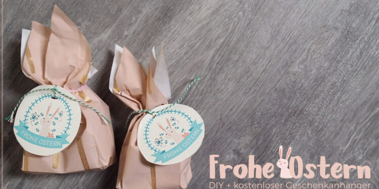 Osterhasen Geschenktüte mit Kindern basteln und Hasentüten Geschenkanhänger