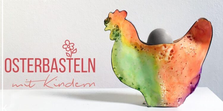 Osterbasteln mit Kindern Osterkörbchen für die Kindergartentante