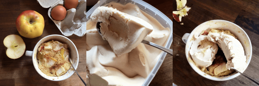 Tassenkuchen mit Apfel für Kinder im Herbst leckerer herbstlicher saftiger Tassenkuchen