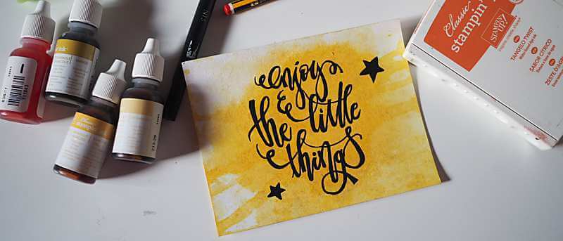 Handlettering Enjoy the little things Karte basteln