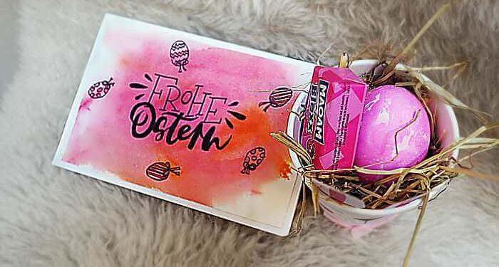 Frohe Ostern Osterkarte und Osternest basteln