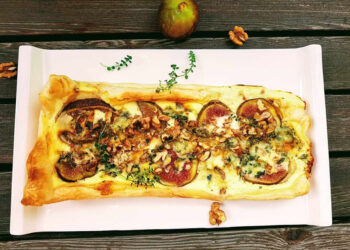 Feigen-Quiche mit Blauschimmelkäse und Walnüssen Glück kann man essen