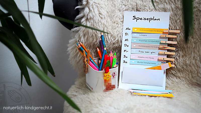 praktischer Speiseplan für die ganze Woche