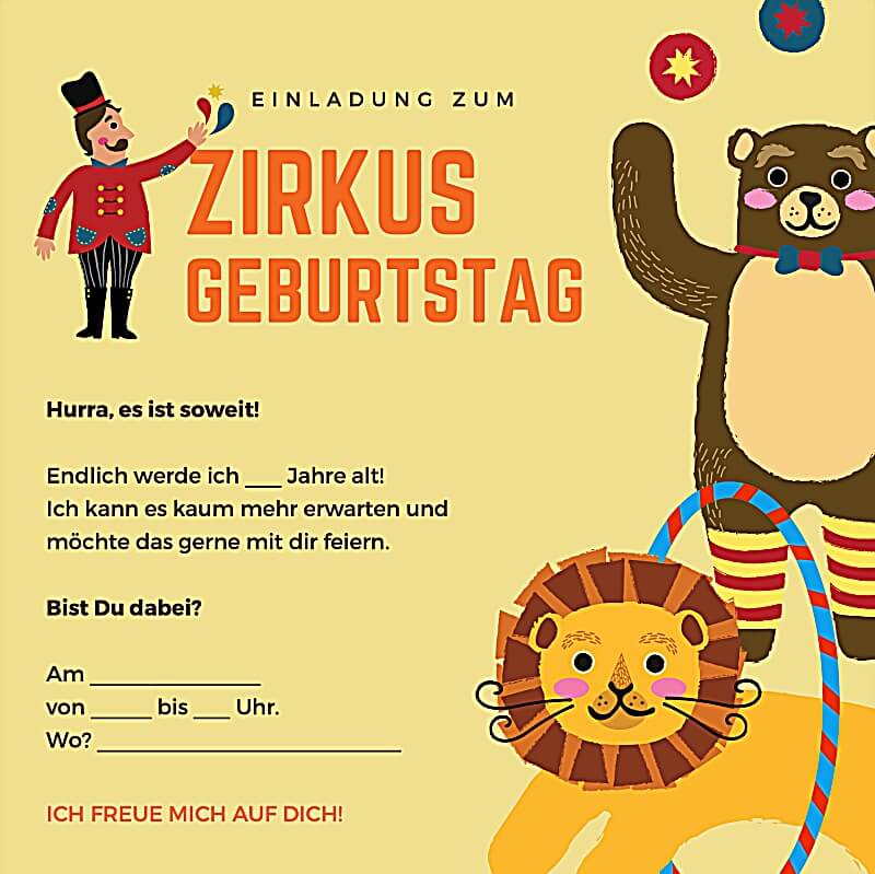 Vorschaubild Einladung zum Zirkusgeburtstag