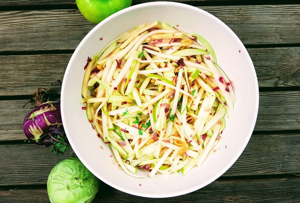 Kohlrabi mit Apfel Salat