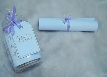 Ein Foto vom Glücksglas vor dem Verschenken