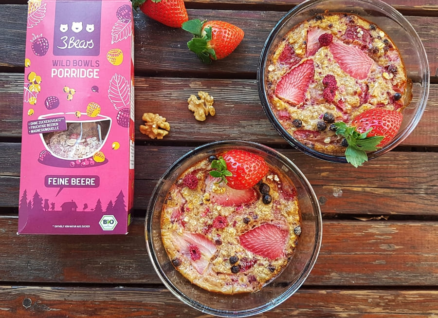3Bears Porridge Ideen gesunder Beeren-Auflauf mit haferflocken