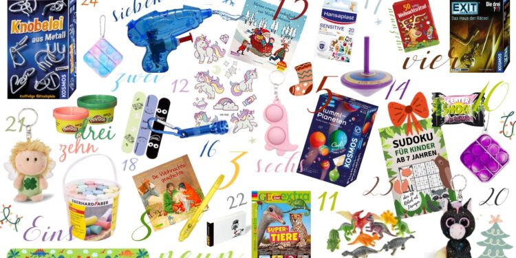 Füllideen Adventskalender Schulkind 6-Jährige 7-Jährige 8-Jährige 9-Jährige 10-Jährige