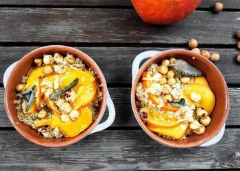 Kürbis-Quinoa-mit-karamellisierten-Haselnüssen-Glück-essen