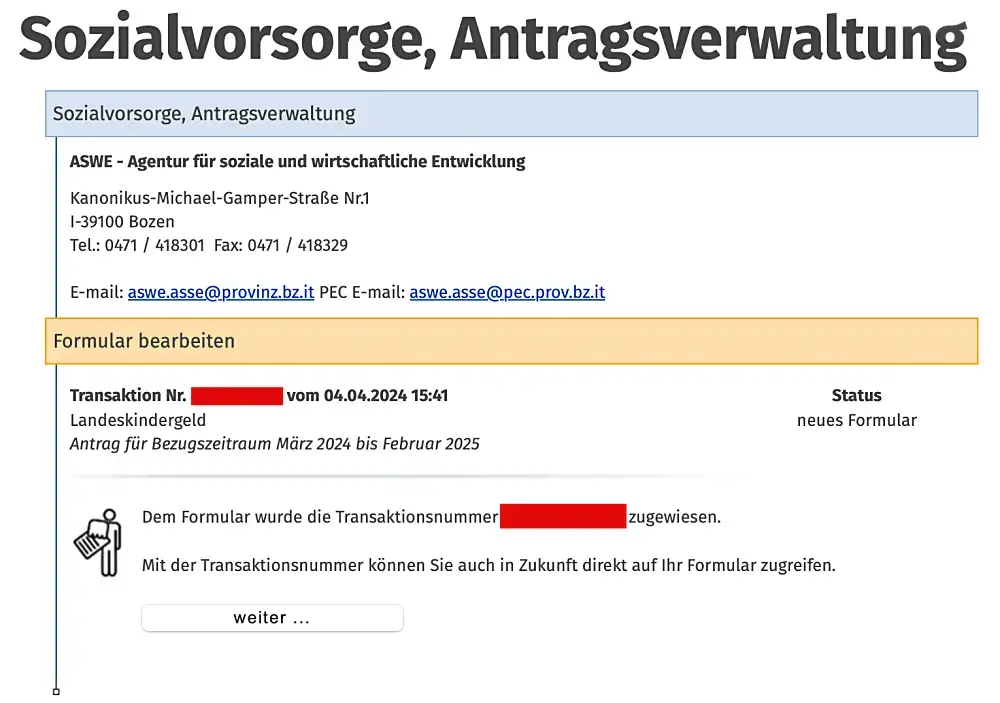 Landeskindergeld Südtirol Antrag einreichen